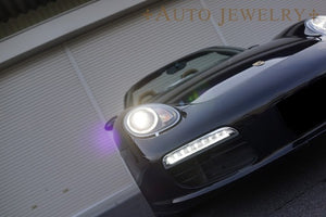 CRYSTAL EYE LED POSITION HEADLIGHT (FOR HID VEHICLES) BLACK AUTO JEWELRY FOR PORSCHE 987 BOXSTER CAYMAN ZENKI S211BK
