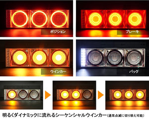 NIGHT STAR F-STYLE FIBER LED TAIL LAMP WITH THREE ROUND LIGHTS AND SEQUENTIAL BLINKERS FOR  J312