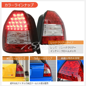 78WORKS LED TAIL LAMP RED CLEAR FOR HONDA CIVIC HATCHBACK EK2 EK3 EK4 EK9 S074RC