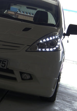 CRYSTAL EYE LED PROJECTOR HEADLIGHT V3 (CHROME) FOR HONDA FIT GE6-9 HALOGEN VEHICLES J083CR