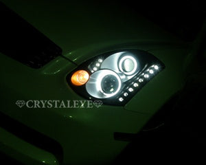 CRYSTAL EYE CCFL SQUID RING PROJECTOR HEADLIGHT (BLACK) FOR NISSAN SKYLINE COUPE V35 L042BK