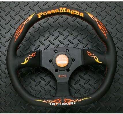 KEY'S RACING FOSSA MAGNA STEERING WHEEL 345 SEMI DEEP D-SHAPE BLACK SW01084
