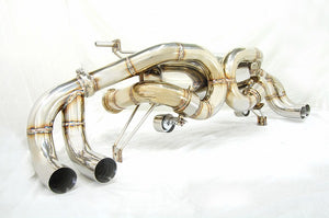 KREISSIEG F1 SOUND VALVETRONIC EXHAUST SYSTEM STAINLESS STEEL FLOATING CURL TAIL SANDBLASTED KSG LOGO MARK FOR LAMBORGHINI GALLARDO SPIDER LP550-2 LP560-4  LAG-11-STAINLESS