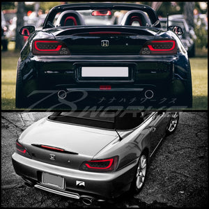 78WORKS DEPO FLOWING TURN SIGNAL FIBER LED TAIL LAMP BLACK FOR HONDA S2000 AP1 AP2 EARLY PERIOD KOUKI D068BK