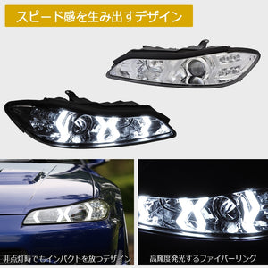 78WORKS NEXT-GENERATION SQUID RING FIBER LED HEADLIGHTS V4 CHROME FOR NISSAN S15 SILVIA VERIETTA S289CR