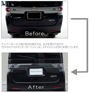 CRYSTAL EYE FIBER LED TAIL V3 + CENTER GARNISH SET BLACK TYPE FOR DAIHATSU TANTO CUSTOM L375S L385S J124BKVCBK