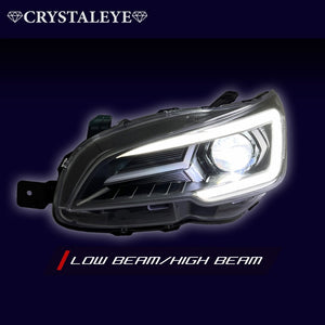 CRYSTAL EYE LAMBO STYLE LED HEADLIGHTS VAB VAG VM4 VMG FOR SUBARU WRX STI S4 LEVORG J318BK