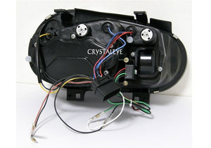 CRYSTAL EYE AUDI R8 LOOK LED PROJECTOR HEADLIGHTS (BLACK) FOR VOLKSWAGEN GOLF4 S064BK