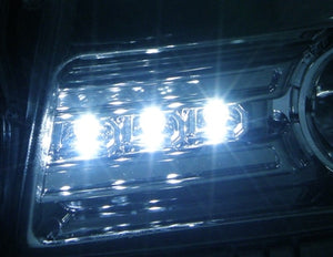 CRYSTAL EYE DIAMOND LED SQUID RING PROJECTOR HEADLIGHTS FOR HALOGEN VEHICLES (CHROME) FOR SUZUKI WAGON R MH21S 22S J121CR