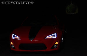 CRYSTAL EYE LED LIGHT BAR HEADLIGHT V3 (CHROME) & FIBER LED TAIL V2 SET RED LENS INNER BLACK (DR) FOR TOYOTA 86 [ EARLY HID CARS] SUBARU BRZ [ EARLY HID CARS] J140CRVC-DR