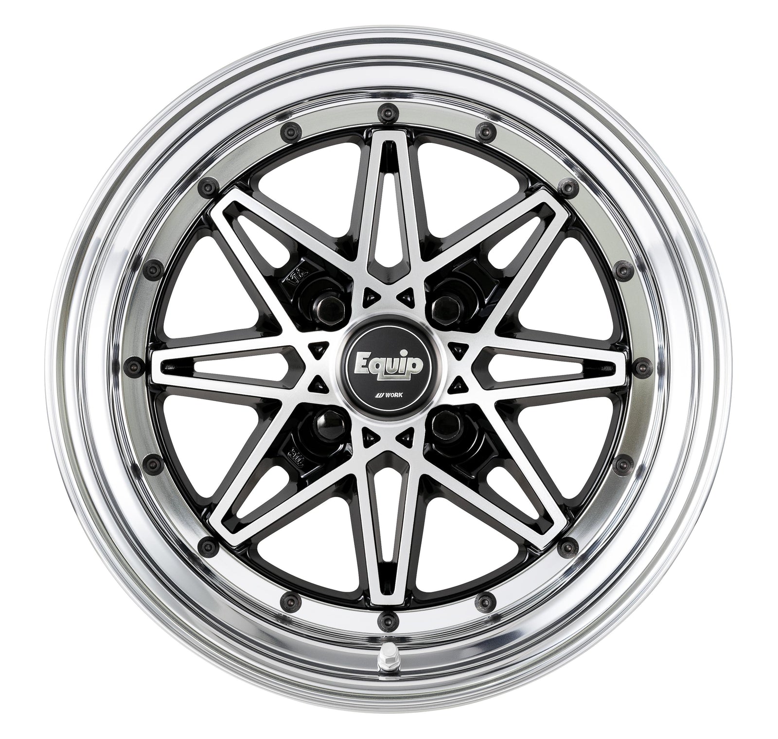 WORK EQUIP 03 STANDARD 15X8 4X100 35 BLACK CUT CLEAR BP WORK-00001