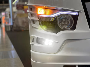 NIGHT STAR GENUINE TYPE CHROME FOG LAMP WITH LED DAYTIME RUNNING LIGHT FUNCTION FOR MITSUBISHI FUSO HEAVY DUTY TRUCK 17 SUPER GREAT D086CL