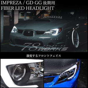 78WORKS FIBER LED HEADLIGHTS (BLACK) FOR GENUINE HID VEHICLES FOR SUBARU GD GG IMPREZA LATE WRX STI IMPREZA SPORTS WAGON S303BK