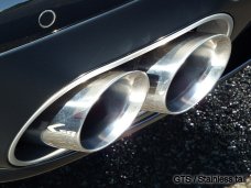 KREISSIEG CAT-BACK F1 SOUND VALVETRONIC EXHAUST SYSTEM TITANIUM FLOATING CURL TAIL SANDBLASTED KSG LOGO MARK GTS MODEL FOR PORSCHE 957 CAYENNE GTS  PCAYTE-01-TITANIUM-GTS