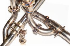 KREISSIEG F1 SOUND VALVETRONIC EXHAUST SYSTEM SUPER HOWLING VER. STAINLESS STEEL FLOATING CURL TAIL SANDBLASTED KSG LOGO MARK FOR FERRARI F430 F430-11-STAINLESS