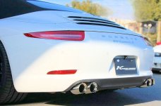 KREISSIEG FIRST CAT-BACK F1 SOUND VALVETRONIC EXHAUST SYSTEM STAINLESS STEEL BILLET FLOATING CURL TAIL SANDBLASTED KSG LOGO MARK FOR PORSCHE 991 CARRERA S  991CS-01-STAINLESSBILLET-S