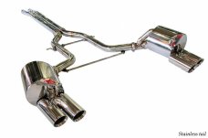 KREISSIEG CAT-BACK F1 SOUND VALVETRONIC EXHAUST SYSTEM STAINLESS STEEL FLOATING CURL TAIL SANDBLASTED KSG LOGO MARK 4S MODEL FOR PORSCHE PANAMERA 4S V8 PPANT-01-STAINLESS-4S