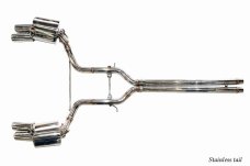 KREISSIEG CAT-BACK F1 SOUND VALVETRONIC EXHAUST SYSTEM STAINLESS STEEL FLOATING CURL TAIL SANDBLASTED KSG LOGO MARK S MODEL FOR PORSCHE PANAMERA S V8 PPANT-01-STAINLESS-S