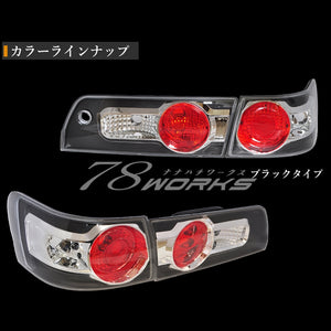 78WORKS EURO TAIL LAMP BLACK FOR TOYOYA 100 SERIES MARK II JZX LX GX KOUKI J248BK