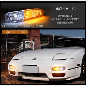 78WORKS CRYSTAL FRONT TURN SIGNAL LAMP CLEAR FOR NISSAN 180SX ONE EIGHTY MID-TERM RPS13 KRPS13 J296CL