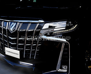 CRYSTAL EYE FIBER LED DAY LAMP HIGH BRIGHTNESS LED DAY LIGHT THIN TYPE HARNESS SET FOR TOYOTA ALPHARD 30 KOUKI E022DL