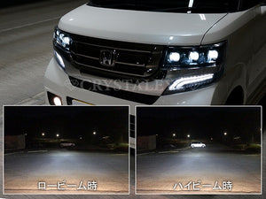 CRYSTAL EYE 3-EYE FULL LED HEADLIGHT WITH SEQUENTIAL TURN SIGNALS [BLACK TYPE] FOR HONDA N-BOX CUSTOM JF1 JF2 U017BK
