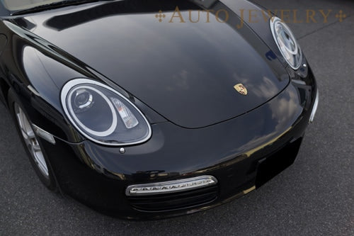 CRYSTAL EYE FIBER RING LED POSITION HEADLIGHT (FOR HALOGEN VEHICLES) BLACK AUTO JEWELRY FOR PORSCHE 987 BOXSTER CAYMAN ZENKI S210BK