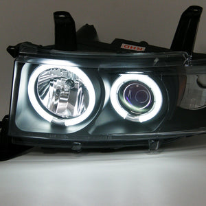 CRYSTAL EYE CCFL SQUID RING PROJECTOR HEADLIGHT AMBER REFLECTOR BLACK TYPE FOR TOYOTA BB NCP30  S359BK