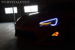 CRYSTAL EYE LED LIGHT BAR HEADLIGHT V3 (BLACK) & FIBER LED TAIL V2 SET RED LENS INNER BLACK (DR) FOR TOYOTA 86 [ EARLY HID CARS] SUBARU BRZ [ EARLY HID CARS] J140BKVC-DR