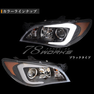 78WORKS FIBER LED HEADLIGHTS (BLACK) FOR GENUINE HID VEHICLES FOR SUBARU GD GG IMPREZA LATE WRX STI IMPREZA SPORTS WAGON S303BK