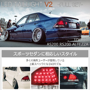 78WORKS LED TAIL LAMP RED CLEAR FOR TOYOTA ALTEZZA GXE10 SXE10 J017RCVWRC