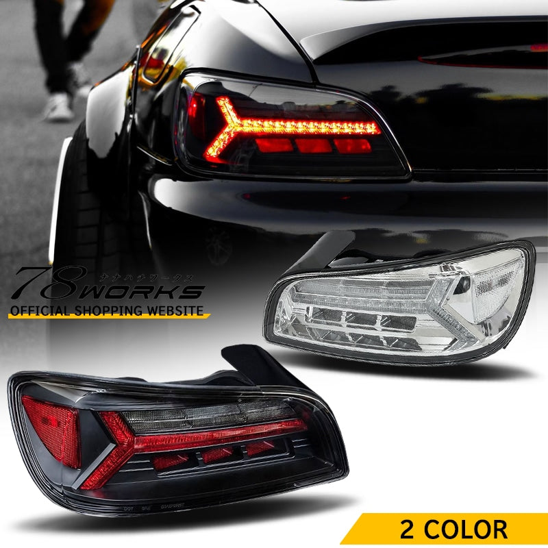 78WORKS SPEEDY DESIGN FIBER LED TAIL LAMPS BLACK FOR HONDA S2000 AP1 LATE AP2 EARLY LATE S449-BK