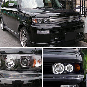 CRYSTAL EYE CCFL SQUID RING PROJECTOR HEADLIGHT AMBER REFLECTOR BLACK TYPE FOR TOYOTA BB NCP30  S359BK