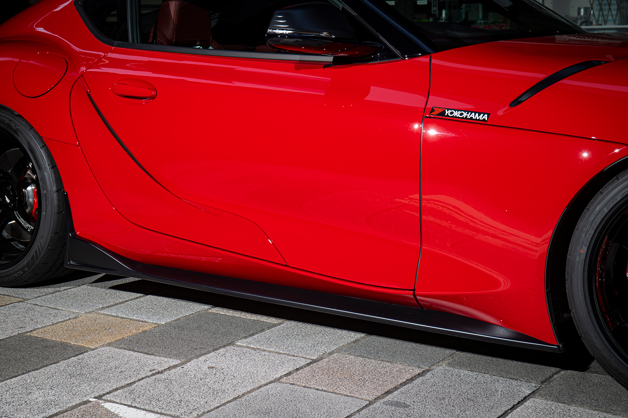 MAX ORIDO SIDE STEP CARBON WEATHERPROOF CLEAR COATED FOR TOYOTA SUPRA 3BA DB02 82 22 57 SUP-SID-CAR