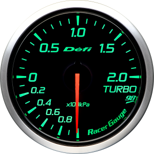 DEFI RACER GAUGE STYLE98 HOMMAGE TURBO -100kPa TO +200kPa BLACK DF16604