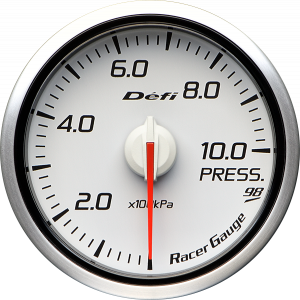 DEFI RACER GAUGE STYLE98 HOMMAGE PRESSURE 0 TO 1000KPA WHITE DF16805