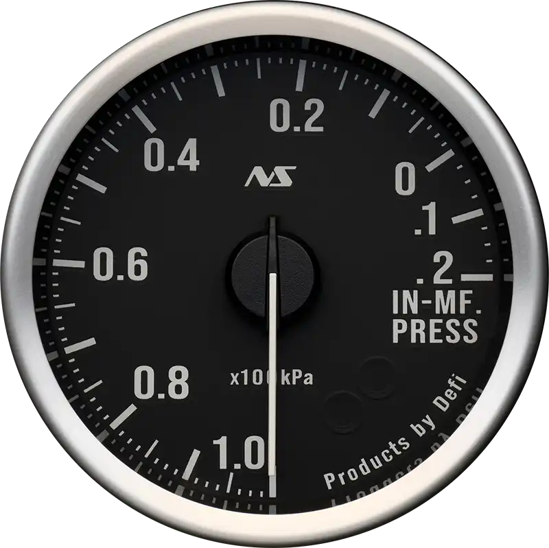 DEFI DEFI-LINK METER ADVANCERS RS II BLACK 70S WHITE INTAKE MANIFOLD PRESSURE (-100KPA-20KPA) GAUGE Φ60 DF21302