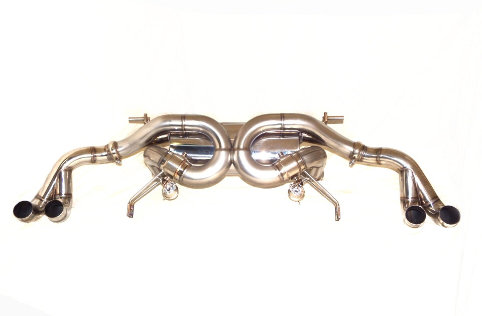 KREISSIEG CAT-BACK F1 SOUND VALVETRONIC EXHAUST SYSTEM TITANIUM FLOATING CURL TAIL SANDBLASTED KSG LOGO MARK FOR LAMBORGHINI HURACAN LP610-4 LAH-01-TITANIUM