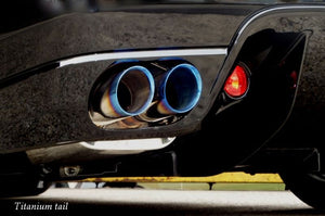 KREISSIEG F1 SOUND VALVETRONIC EXHAUST SYSTEM TITANIUM FLOATING CURL TAIL SANDBLASTED KSG LOGO MARK FOR FERRARI 599  F599-01-TITANIUM