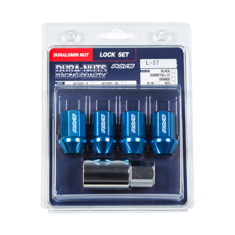 RAYS DURA-LOCK ONLY 4PC L37 M12X1.5 BLUE 740200001242BL
