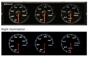 DEFI DIN-GAUGE COMBINATION METER (WHITE CHARACTERS/WHITE ILLUMINATION/RED POINTER) DF14403