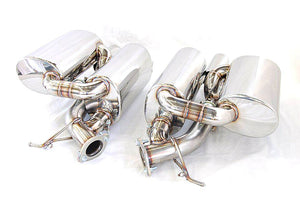 KREISSIEG FIRST CAT-BACK F1 SOUND VALVETRONIC EXHAUST SYSTEM STAINLESS STEEL FLOATING CURL TAIL SANDBLASTED KSG LOGO MARK FOR BMW E60 M5 BME60-03-STAINLESS