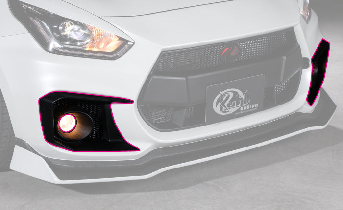 KUHL RACING 33R-SS SLASH FRONT FOG LAMP ATTACHMENT FRP ONE TONE PAINTED FOR SUZUKI SWIFT SPORTS ZC33S MT KUHL-00025