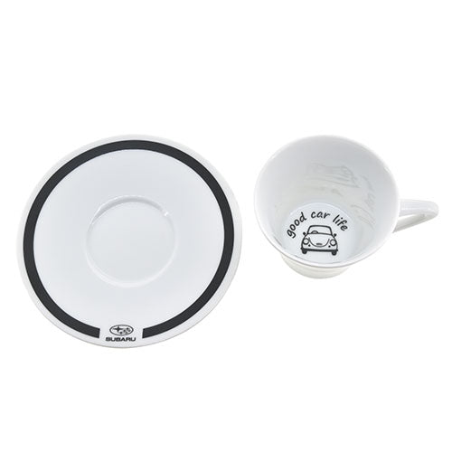 SUBARU TEACUP AND SAUCER BLACK AND WHITE FHMY21001500