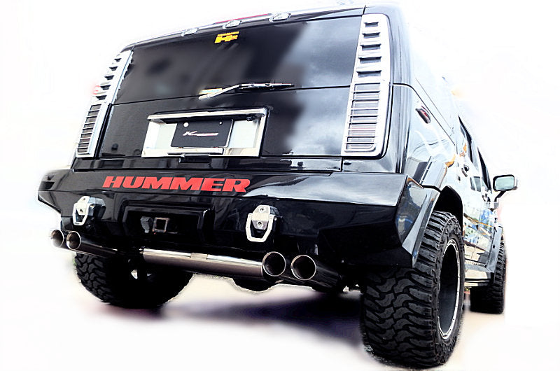 KREISSIEG FIRST CAT-BACK F1 SOUND VALVETRONIC EXHAUST SYSTEM TITANIUM FLOATING CURL TAIL SANDBLASTED KSG LOGO MARK FOR H2 HUMMER V8 6.0L KH2-01-TITANIUM