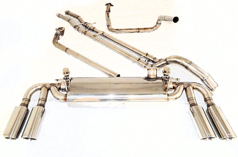 KREISSIEG FIRST CAT-BACK F1 SOUND VALVETRONIC EXHAUST SYSTEM STAINLESS STEEL FLOATING CURL TAIL SANDBLASTED KSG LOGO MARK FOR H2 HUMMER V8 6.0L KH2-01-STAINLESS