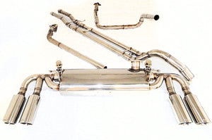 KREISSIEG FIRST CAT-BACK F1 SOUND VALVETRONIC EXHAUST SYSTEM STAINLESS STEEL FLOATING CURL TAIL SANDBLASTED KSG LOGO MARK FOR H2 HUMMER V8 6.0L KH2-01-STAINLESS