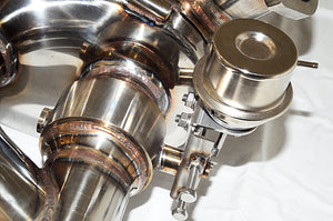 KREISSIEG FIRST CAT-BACK F1 SOUND VALVETRONIC EXHAUST SYSTEM TITANIUM FLOATING CURL TAIL SANDBLASTED KSG LOGO MARK FOR H2 HUMMER V8 6.0L KH2-01-TITANIUM