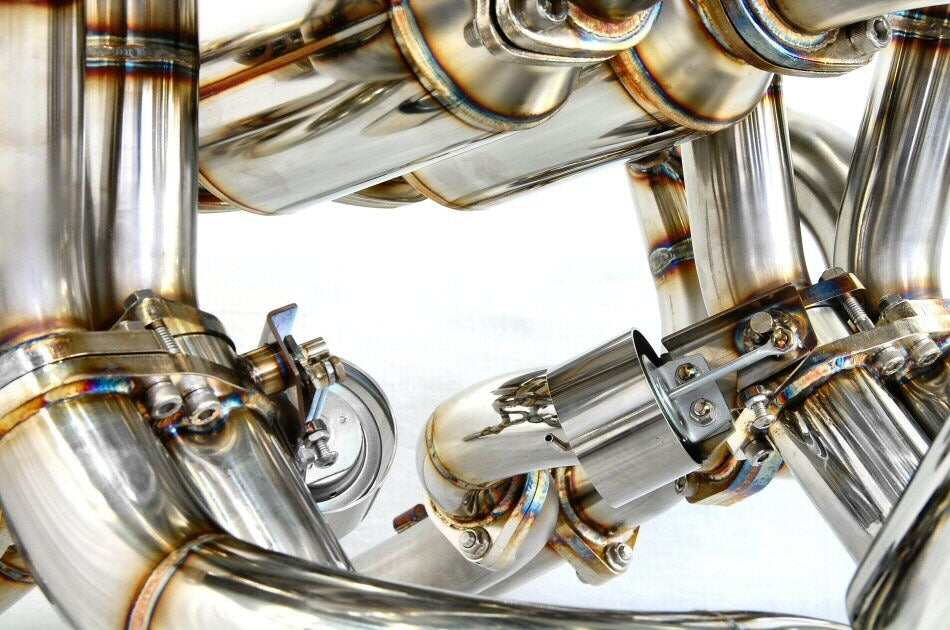 KREISSIEG F1 SOUND VALVETRONIC EXHAUST SYSTEM STAINLESS STEEL TAIL SANDBLASTED KSG LOGO MARK WITHOUT BUMPER FOR LAMBORGHINI DIABLO 5.0 VT SV ROADSTER LAD-04-STAINLESS-WITHOUTBUMPER