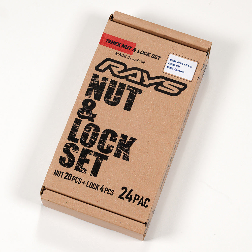 RAYS 19HEX L33 NUT&LOCK SET 14X1.5/6H BK 74081000006BK - Black